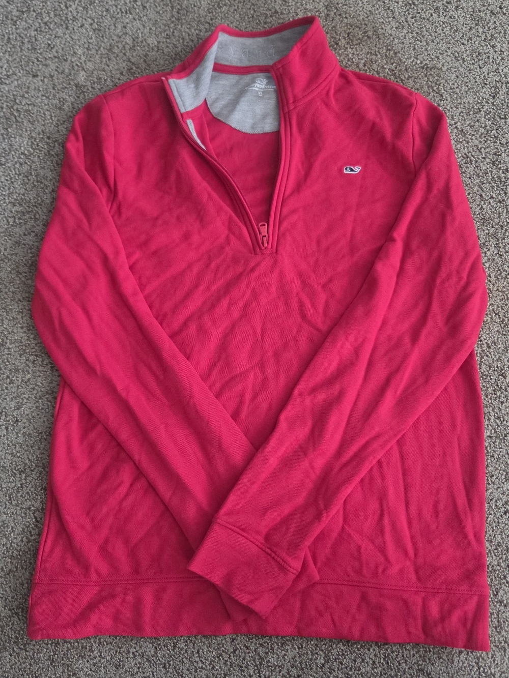 Vineyard Vines Boys Youth XL 18/20 Saltwater 1/4 Zip Pullover Red